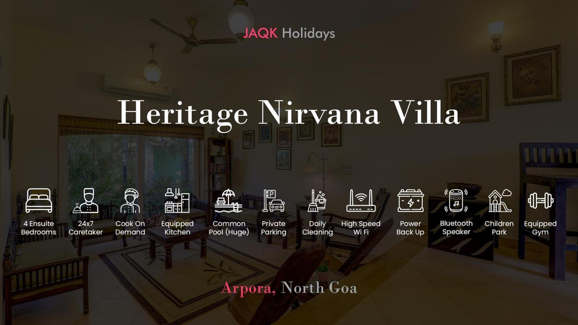 Heritage Nirvana Villa - 4Bhk, Goa Калангуте Екстериор снимка